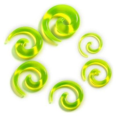Šperky4U roztahovák do ucha spirála průhledná zelená EP1021-03 – Zboží Dáma
