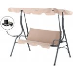 Pro-Tech shop KRE0735 Zahradní houpačka - tmavobéžová, bez polštářů a s držáky na nápoje 62251 – Hledejceny.cz