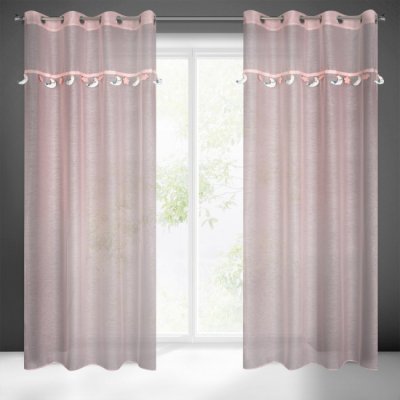 Hotová záclona MOON 2 růžová - na průchodkách – Zboží Mobilmania