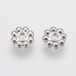 Kovový oddělovací korálek - platinový - květina - 5 x 5 x 1,5 mm - 1 ks – Zboží Mobilmania