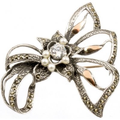 Šperky-NM Stříbrná brož perličky 186 – Zboží Mobilmania