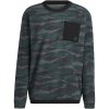 Pánský rolák adidas Texture-Print Crew Sweatshirt Panske black/grey six/shadow green