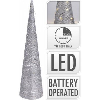 Harasim Dekorativní LED kužel Rafia metalický stříbrný 80 cm – Hledejceny.cz