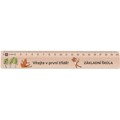 Metrie Didakt-M02 Dřevěné pravítko s potiskem Vítejte v 1. třídě 20 cm – Zboží Živě