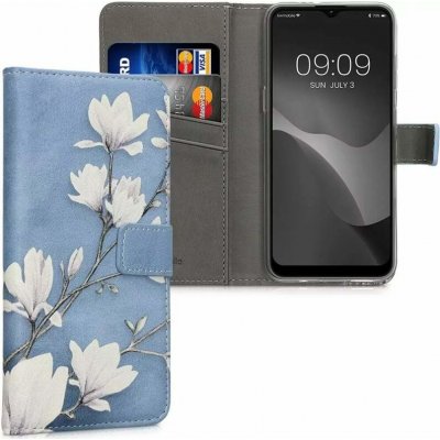 Pouzdro kwmobile Chic Wallet Nokia G21 / Nokia G11 Modré magnólie – Sleviste.cz