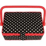 Prym Košík na šití čalouněný s puntíky černobílá, červená – Zboží Dáma Prym Košík na šití čalouněný s puntíky černobílá, červená – Zboží Dáma