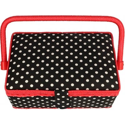 Prym Košík na šití čalouněný s puntíky černobílá, červená – Zboží Dáma Prym Košík na šití čalouněný s puntíky černobílá, červená – Zboží Dáma