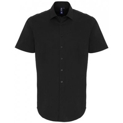Premier Workwear pánská bavlněná košile s krátkým rukávem PR246 black