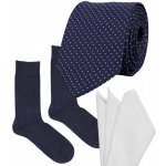 Kravatová sada tmavomodré puntíky – Zboží Mobilmania