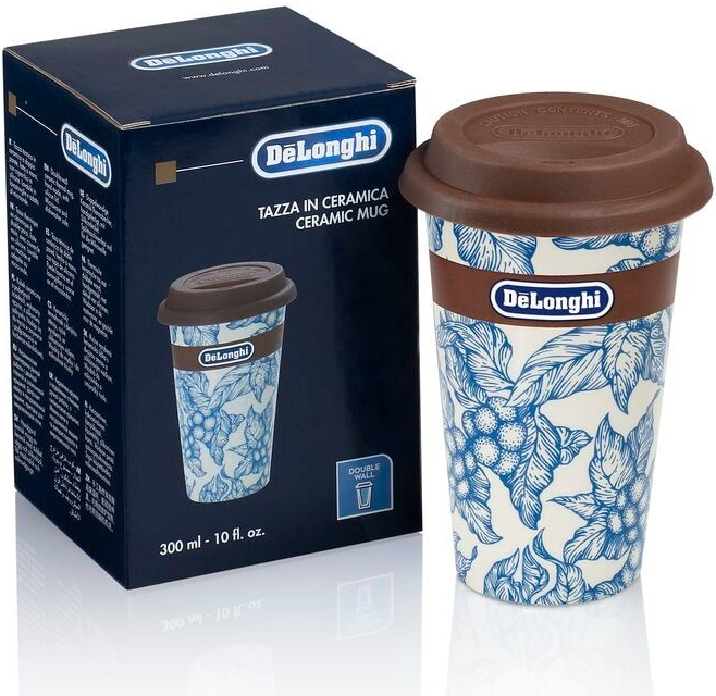 DeLonghi Skleničky na cappuccino set 2 ks 0,19 l blue flower