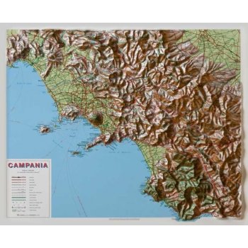 L.A.C. Campania - plastická mapa 80 x 65 cm