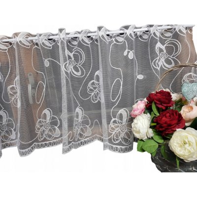 VITRÁŽOVÁ ZÁCLONA 841050 STYL KRAJKY VÝŠIVKA 50CM – Hledejceny.cz