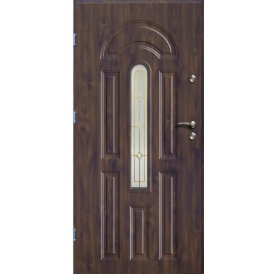 O.K. Doors Venkovní ocelové vchodové dveře AZZURO II, tmavý ořech, 90 L