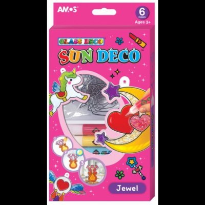 Amos Barvy na sklo sada 6 barev 10,5 ml + 6 sklíček JEDNOROŽEC 6411 – Zboží Mobilmania