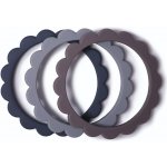 Mushie náramkové hryzátko zo silikónu Flower Steel Dove Gray Stone – Sleviste.cz