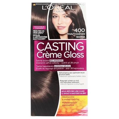 L'Oréal Paris Casting Creme Gloss barva na vlasy na barvené vlasy na všechny typy vlasů 400 Dark Brown 48 ml