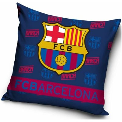Carbotex Velurový polštář FC Barcelona motiv Força Barça 40x40 – Zboží Dáma