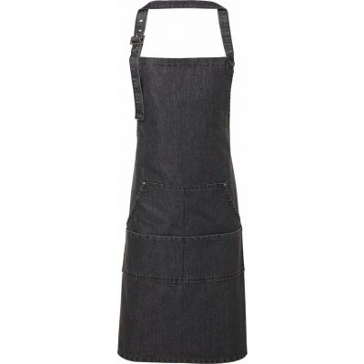 Premier Workwear Džínová zástěra s keprovou vazbou se čtyřmi kapsami černý denim Pantone 433 72x86cm PW126 – Hledejceny.cz