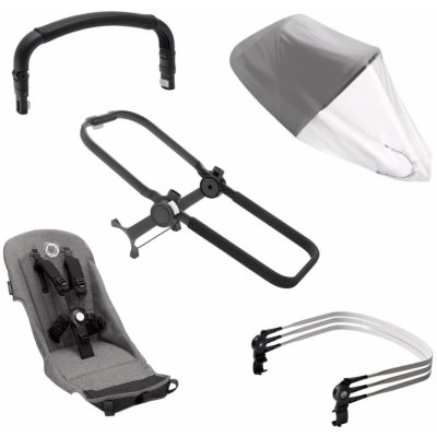 Bugaboo Donkey⁵ duo nástavec komplet Black/Grey Melange – Sleviste.cz