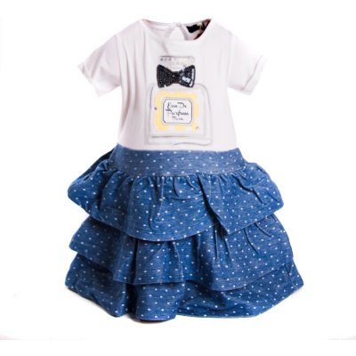 Minoti dětské šaty modro bílé – Zbozi.Blesk.cz