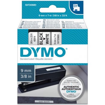 Dymo 40913 černý tisk/bílý podklad, 7m, 9mm