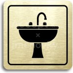 ACCEPT Piktogram koupelna - zlatá tabulka - černý tisk – Zbozi.Blesk.cz