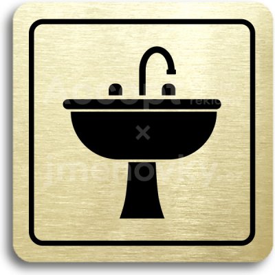 ACCEPT Piktogram koupelna - zlatá tabulka - černý tisk – Zbozi.Blesk.cz