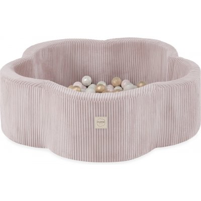 Plush Nest suchý bazén Květinová zóna prémiový manšestr světle růžový 95 x 30 cm + 200 míčků – Hledejceny.cz