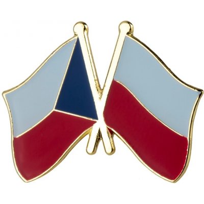 Zlatá brož vlajka Česko-Polsko
