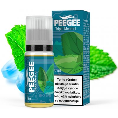 PEEGEE Trojitý mentol 10 ml 18 mg – Zboží Mobilmania