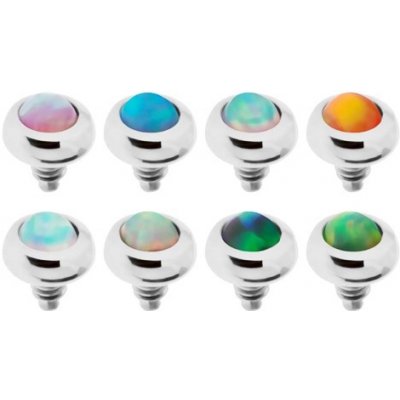 Šperky eshop náhradní díl do implantátu z oceli kulička s barevným syntetickým opálem SP68.30 světlá zelená – Sleviste.cz