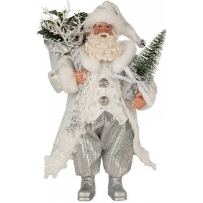 Clayre & Eef Vánoční dekorace taťka Santa Claus v kabátku s dárky a stromkem - 16*10*27 cm – Hledejceny.cz