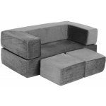 EcoToys TMSRT-16-GY Modulární skládací pohovka pro děti 4 polštáře 100 x 50 cm šedá – Zboží Dáma