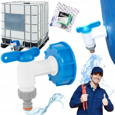 BRADAS Sada pro kontejner na vodu IBC, redukce IBCS60 a kohoutek 3/4" s koncovkou BR-IBCS60-KP3434 – HobbyKompas.cz