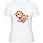 MyMate Prodloužené Triko MY120 Design se srdíčkem a psem White / White – Sleviste.cz
