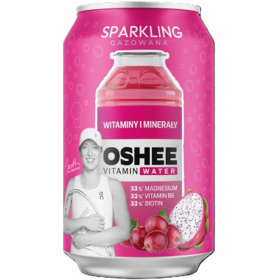 Oshee vitamínová voda s vitamíny a minerály perlivá plech 330 ml – Sleviste.cz