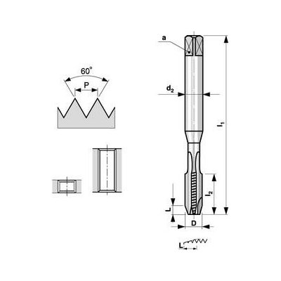 Bučovice Tools Závitník strojní M2,5x0,45 ISO2 (6H) HSSE přímá drážka s lamačem třísek DIN371 - BU173-025 – Hledejceny.cz