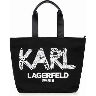 Karl Lagerfeld PARIS dámská velká kabelka KRISTEN CANVAS TOTE černá s logem