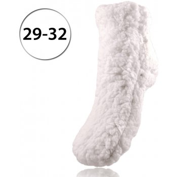 LOOKeN SM HL 0173 Dětské ponožky na spaní z ovčí vlny jednobarevné smetanová