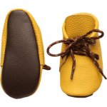 Evtodi kožené capáčky s koženou podrážkou kotníčkové žluté – Zboží Mobilmania