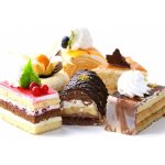 WEBLUX 96319616 Fototapeta papír Assorted different mini cakes with cream Rozmanité mini koláče se smetanou čokoládou a bobulemi rozměry 184 x 128 cm – Zbozi.Blesk.cz
