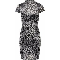 Urban Classics Ladies Mesh Double Layer Dress leopardí