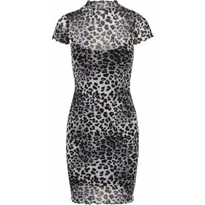 Urban Classics Ladies Mesh Double Layer Dress leopardí