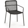 Zahradní židle a křeslo Kave Home Bomer zahradní židle s ocelovou konstrukcí Černá