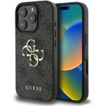 Guess PU 4G Metal Logo Zadní pro iPhone 16 Pro Grey – Zboží Mobilmania