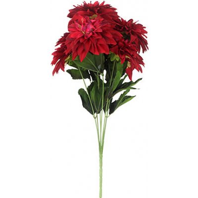 Autronic Jiřinky puget, 7 hlav, barva červená Květina umělá SF1177 – Zboží Mobilmania