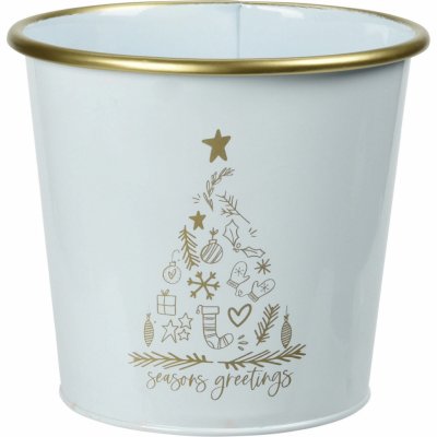 Home Styling Collection Kovový vánoční kbelík bílý 15 x 17 cm – Hledejceny.cz