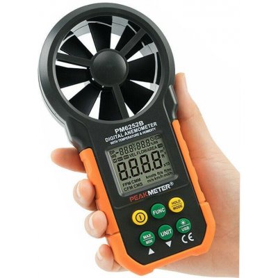 Anemometr, vlhkoměr, teploměr PeakMeter PM6252B, USB – Sleviste.cz