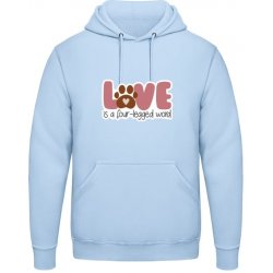 AWDis Hoodie Mikina Design s tématem Pes a Láska Nebeská modrá