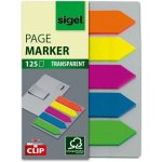 Samolepicí záložky Sigel® "šipky" s klipem - 50 x 12 mm, mix barev, 5 ks – Hledejceny.cz